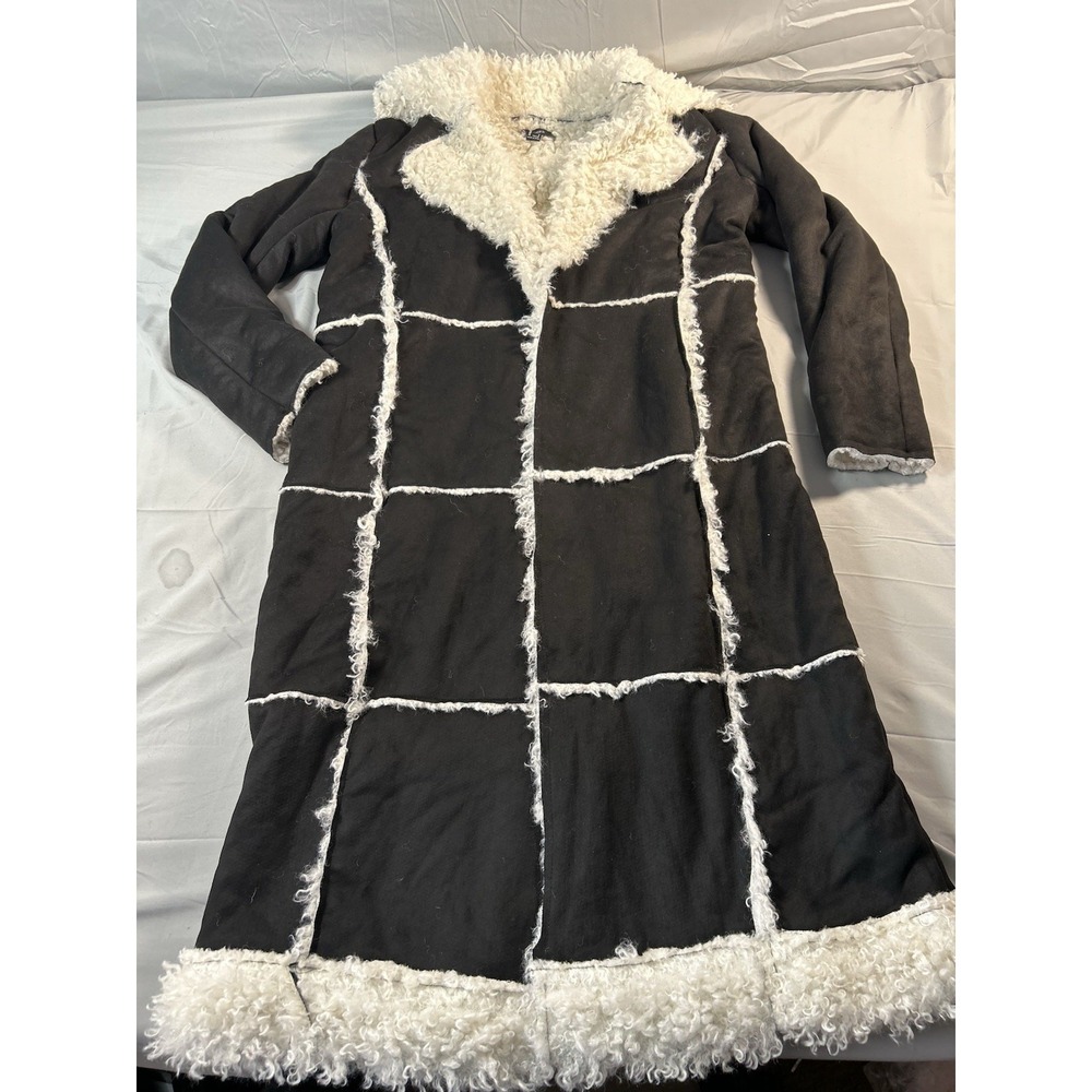 Forever 21 Y2K Style Faux Shearling Long Coat Women's Large